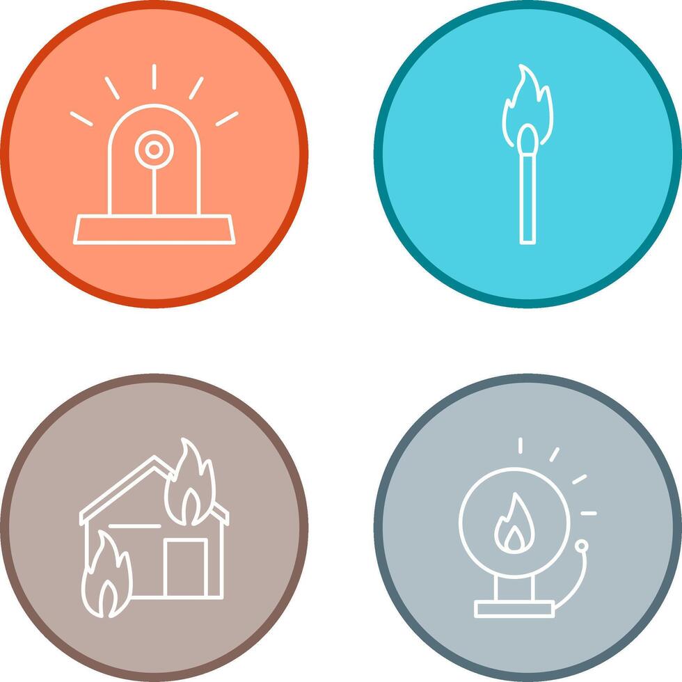 siren and lit matchstick Icon vector