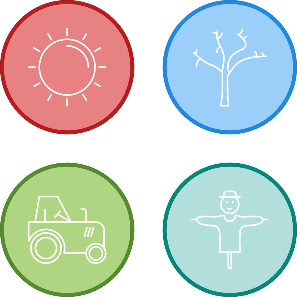 Sun and Tree Icon vector