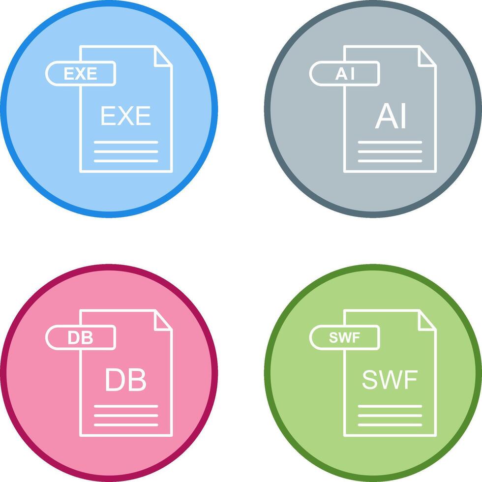 AI and EXE Icon vector