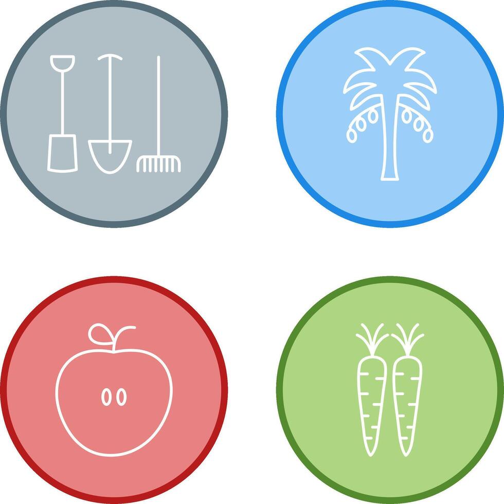 Gardening Tools and Palm tree Icon vector
