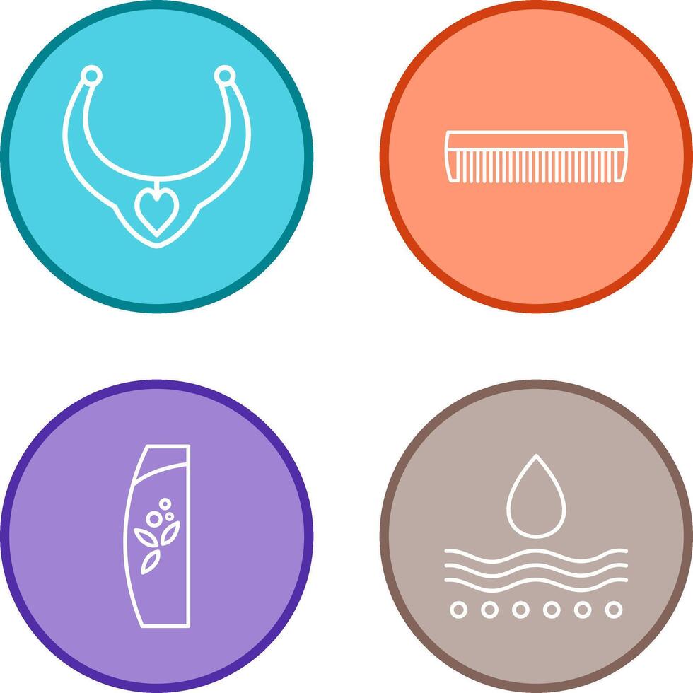 Necklace and Comb Icon vector