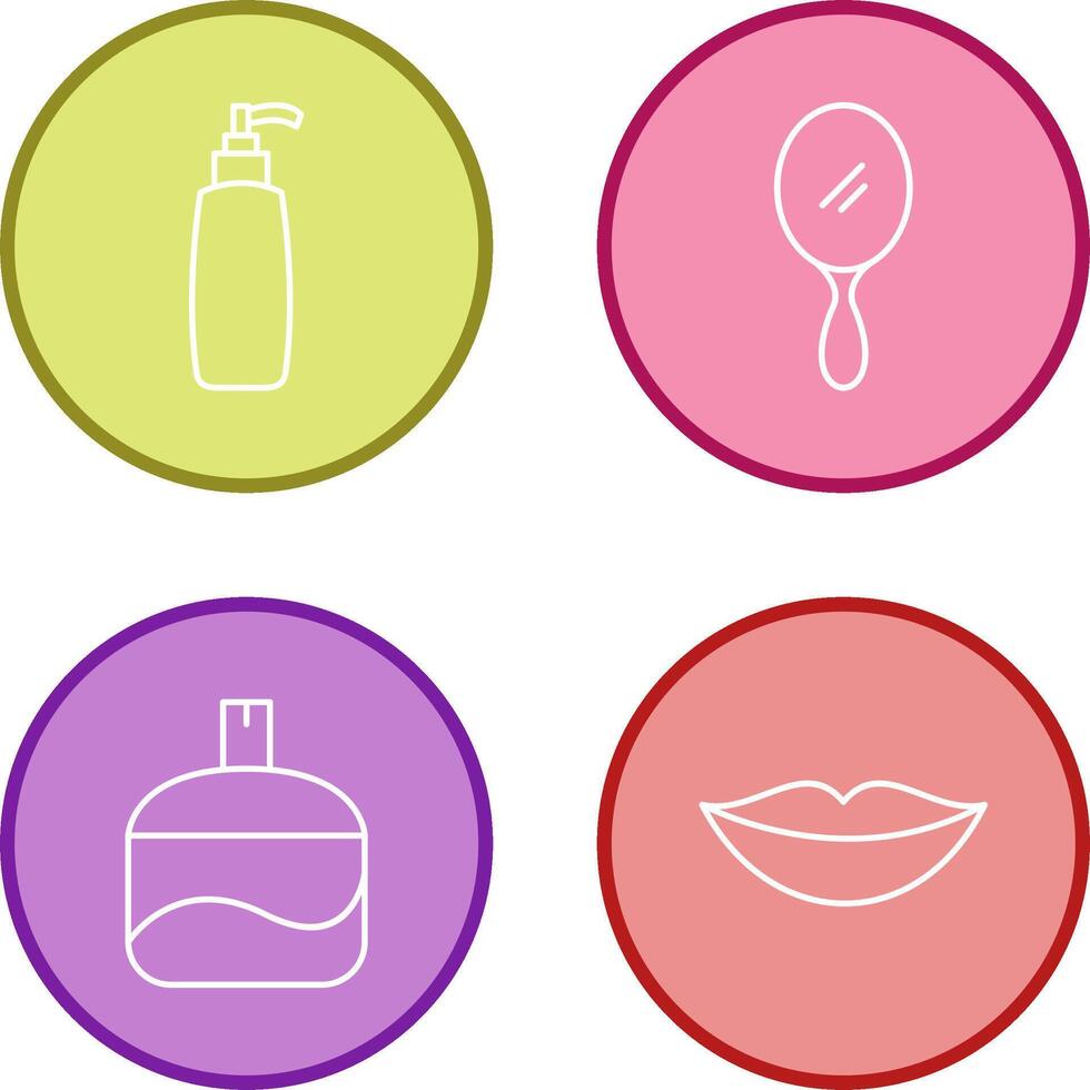 cosmético producto y espejo icono vector