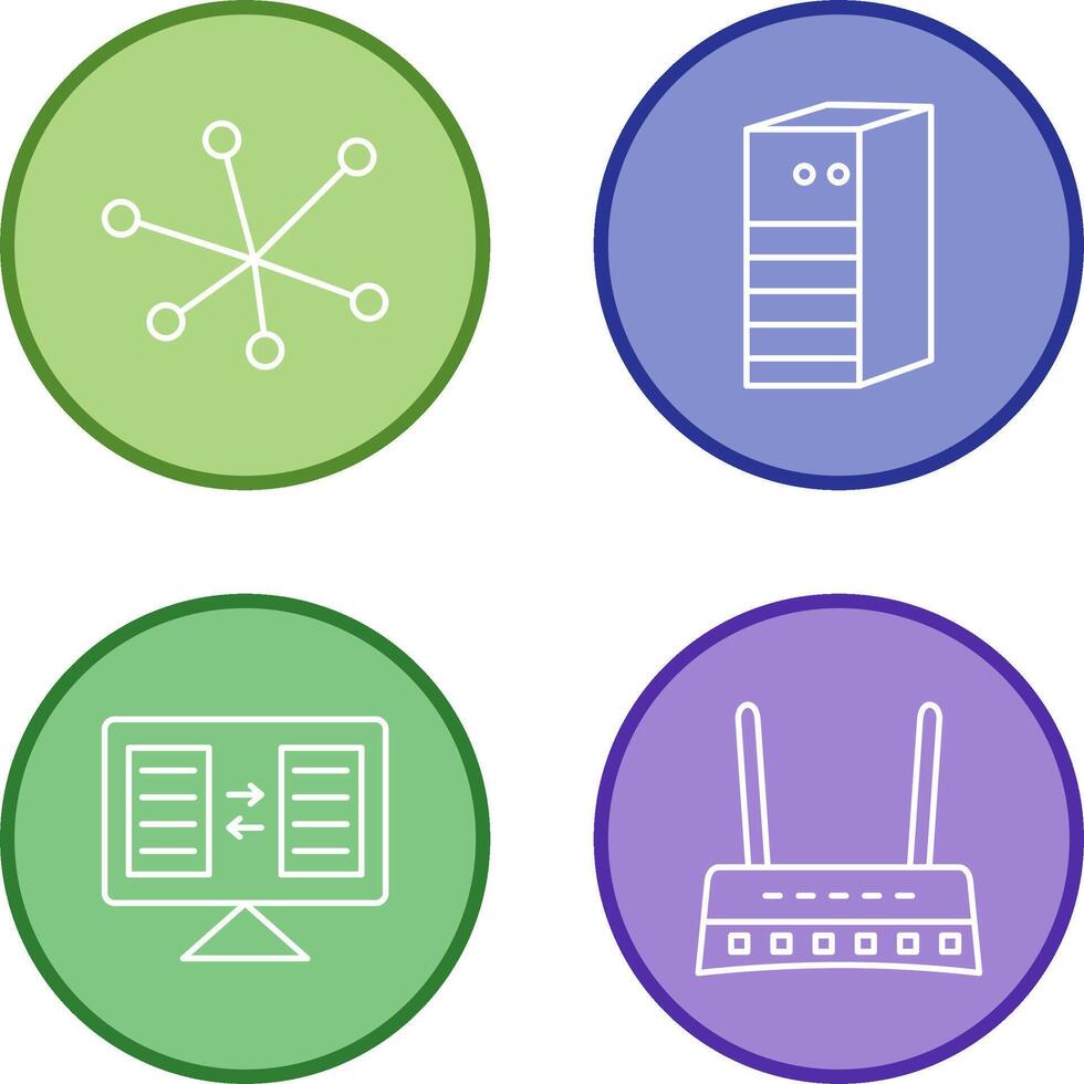 Internet and Server Network Icon vector