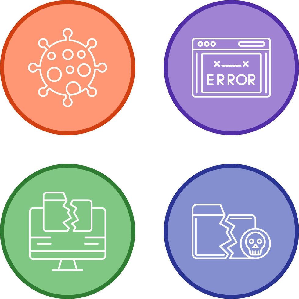Virus and Error Code Icon vector