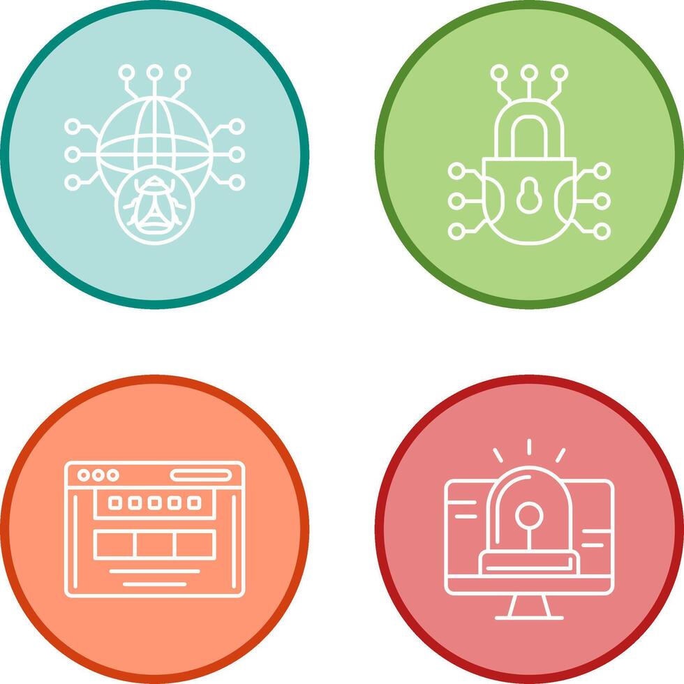 Global Malware and Cyber defence Icon vector