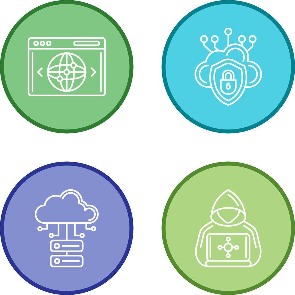 Cloud Security and Website Icon vector