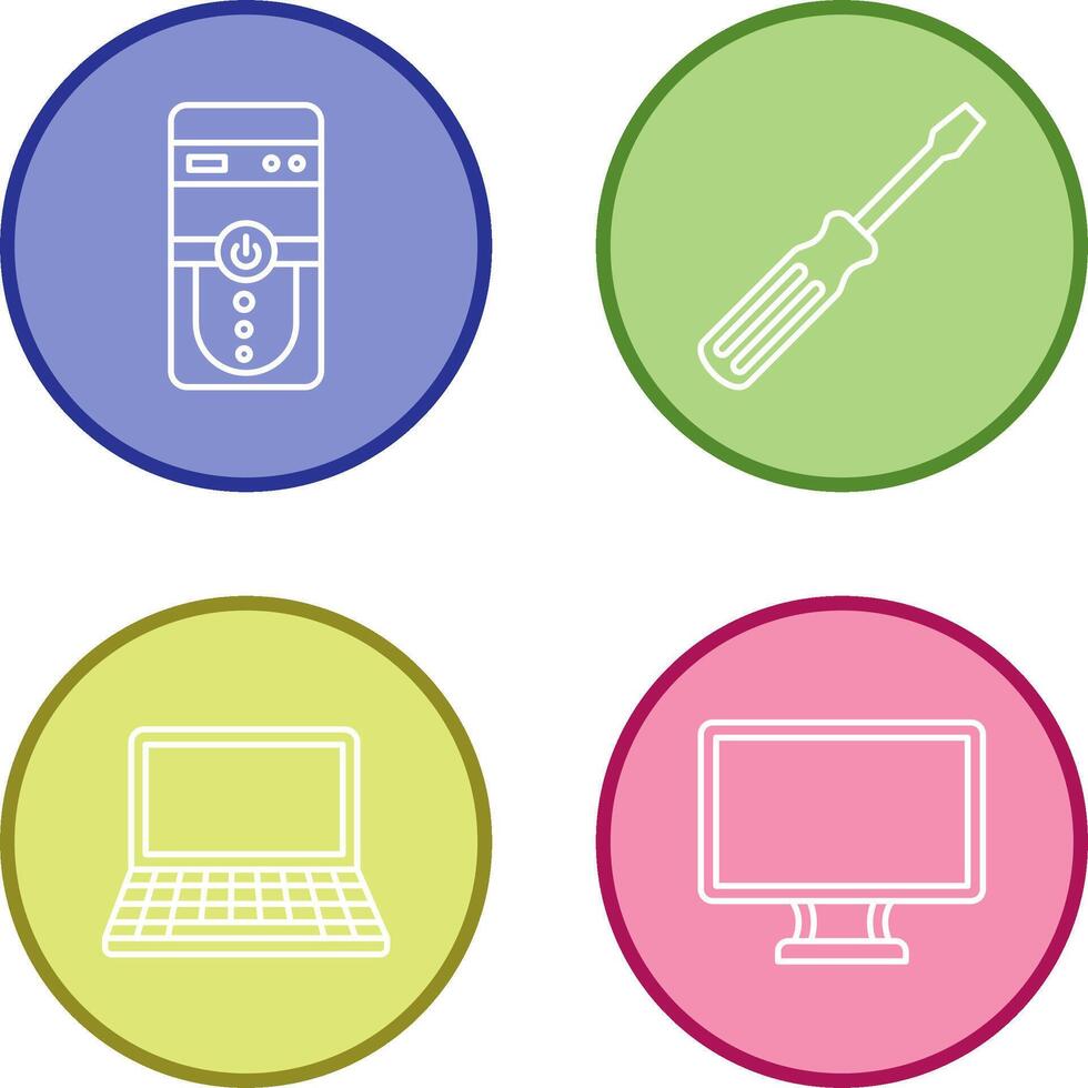Cpu and Screw driver Icon vector