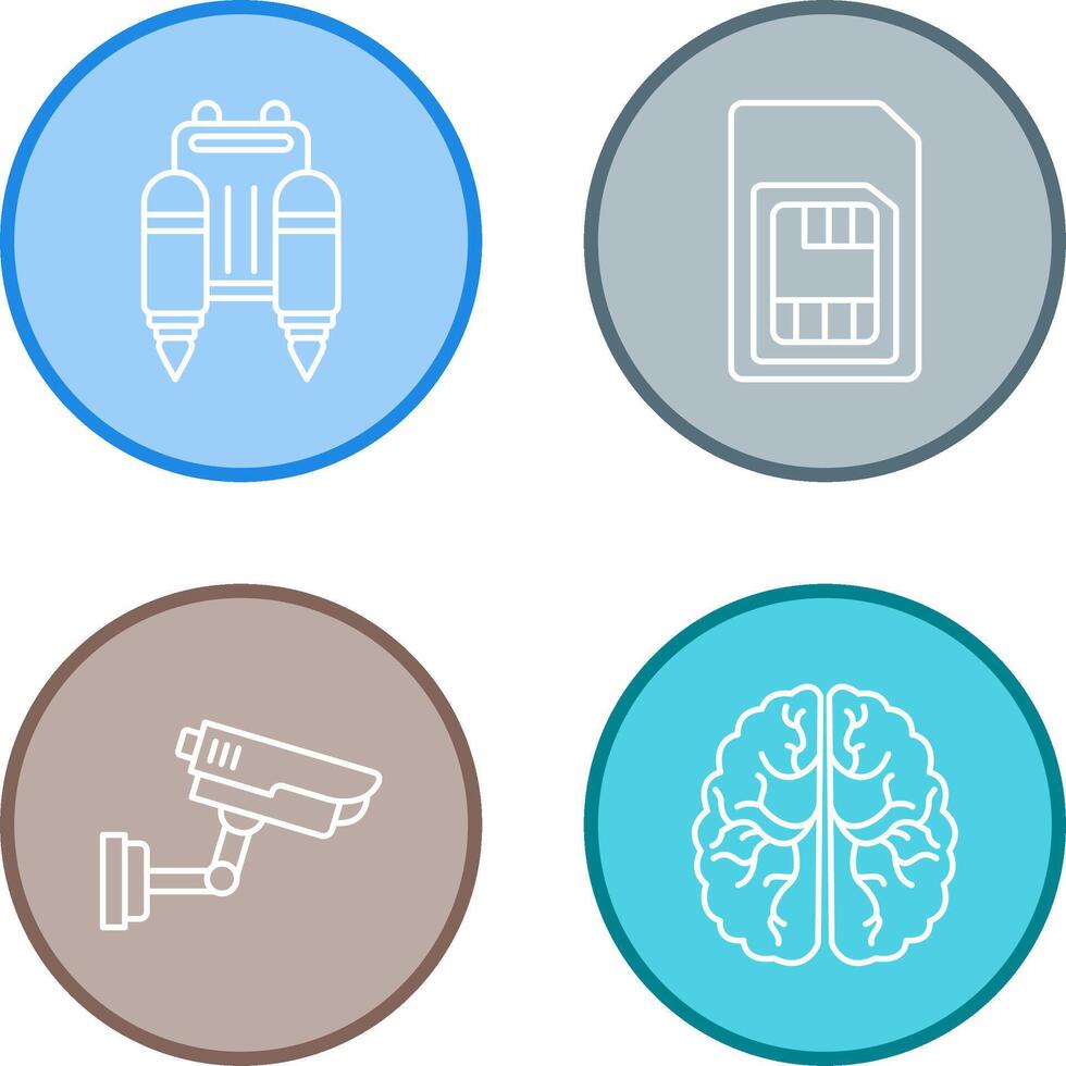 Jetpack and Sim Card Icon vector