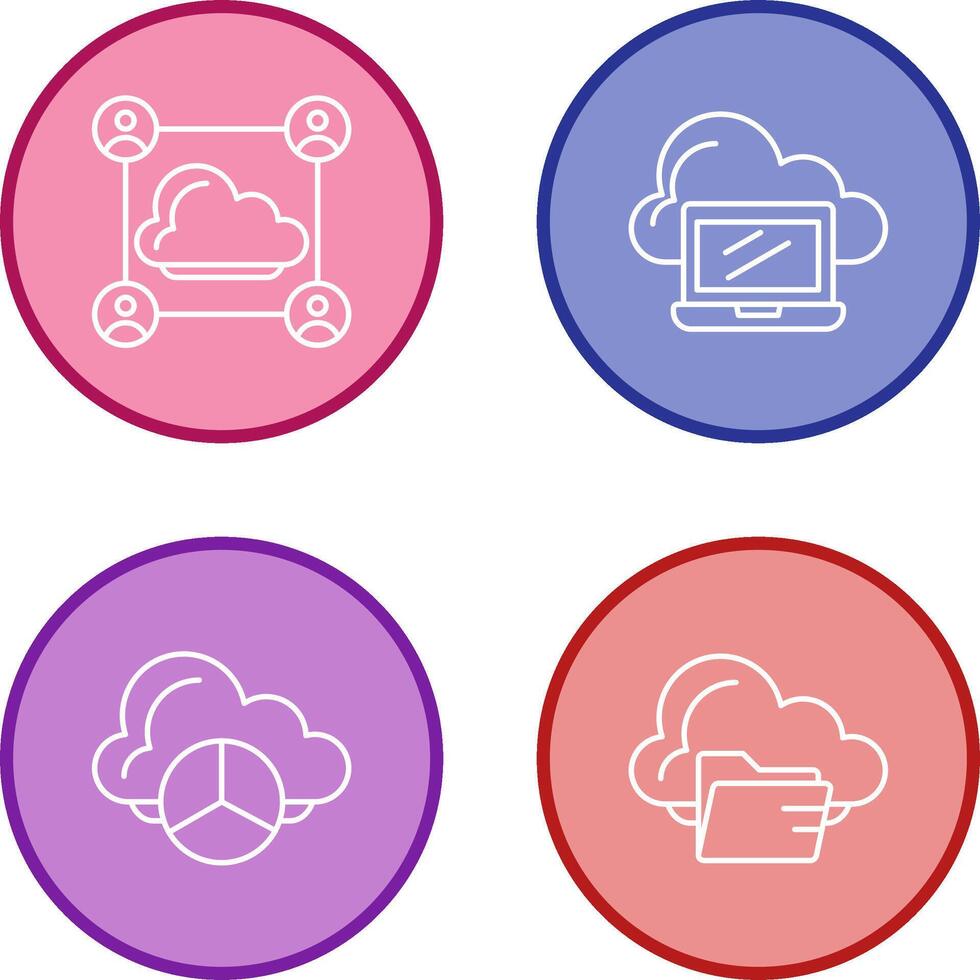 Network and Laptop Icon vector