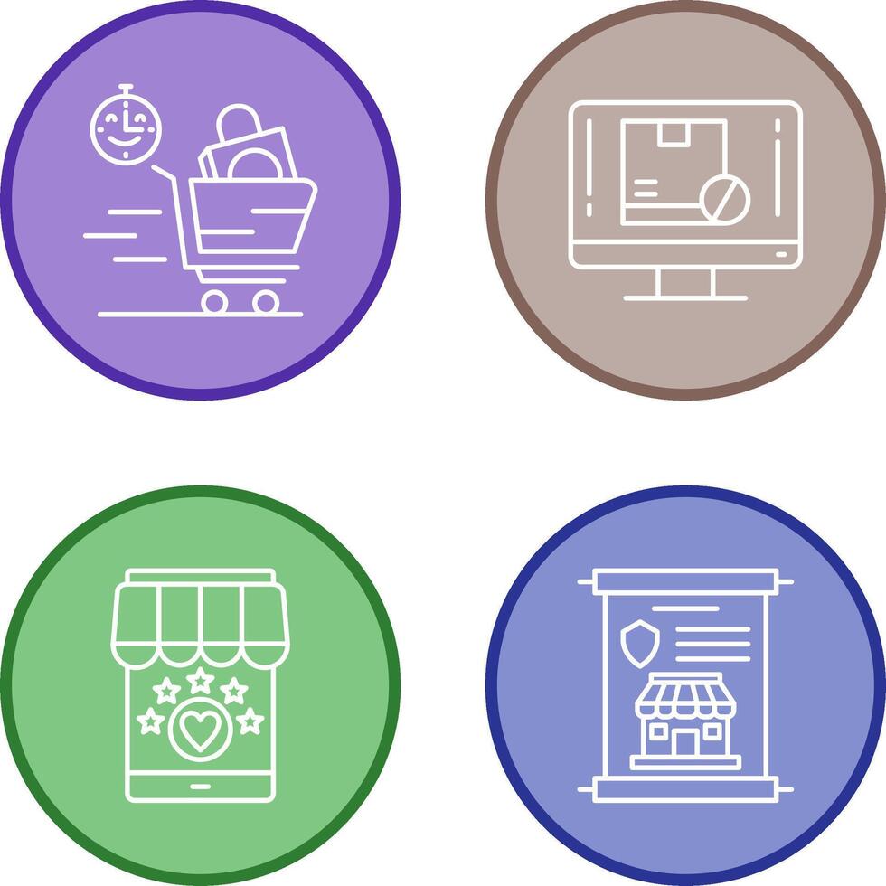 Happy Hour and Out of Stock Icon vector
