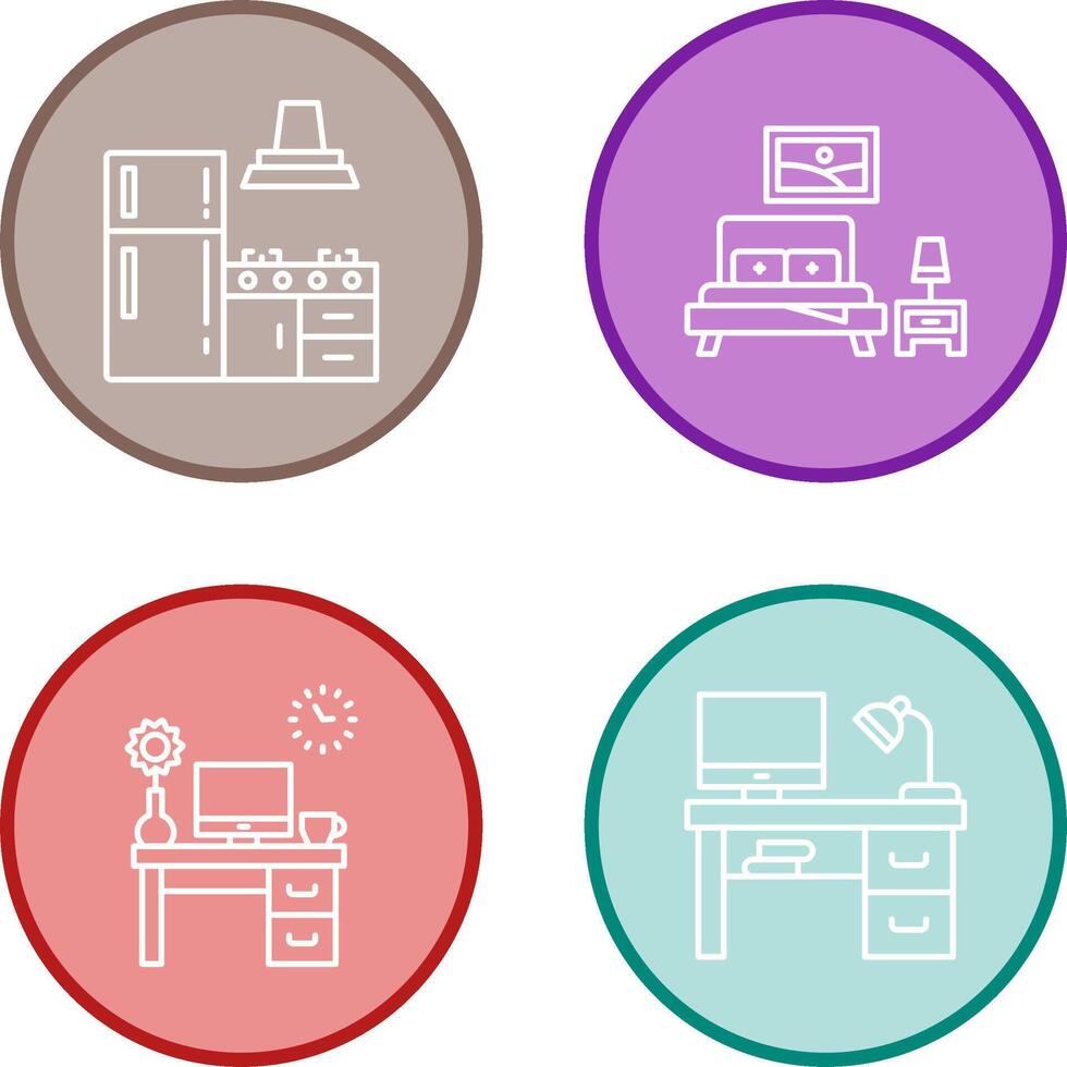 Kitchen and Bedroom Icon vector