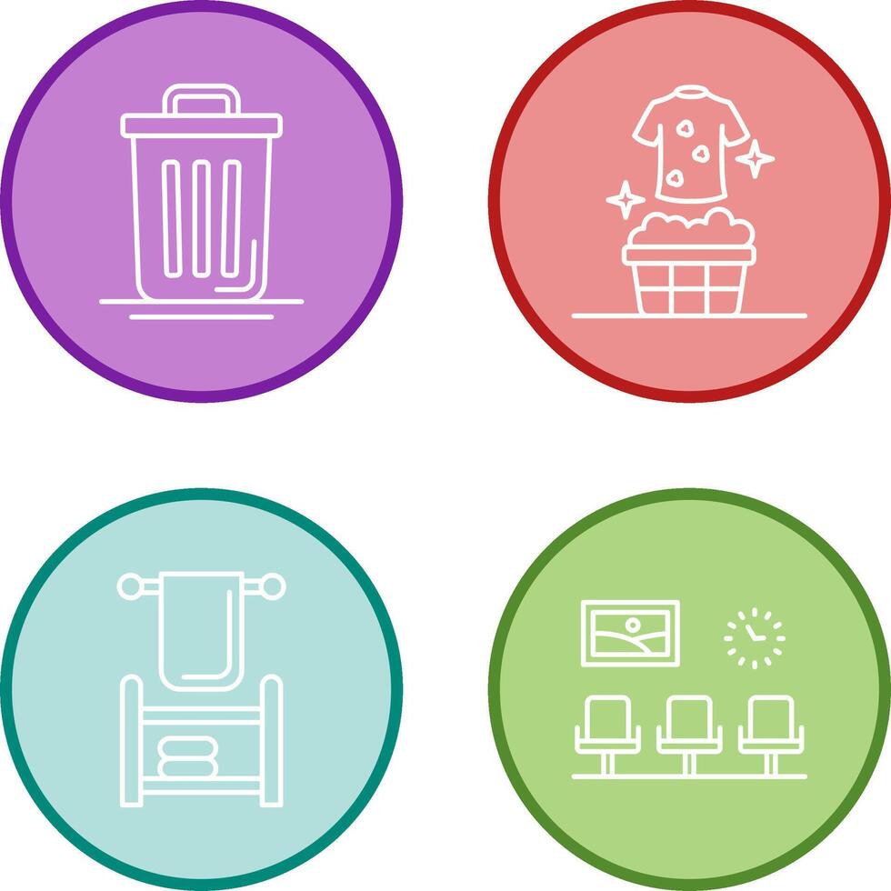 Trash Can and Laundary Icon vector