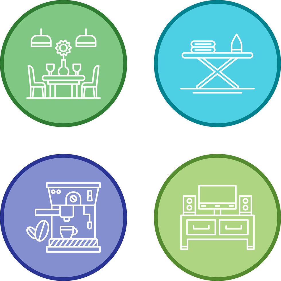 Iron Board and Table Icon vector