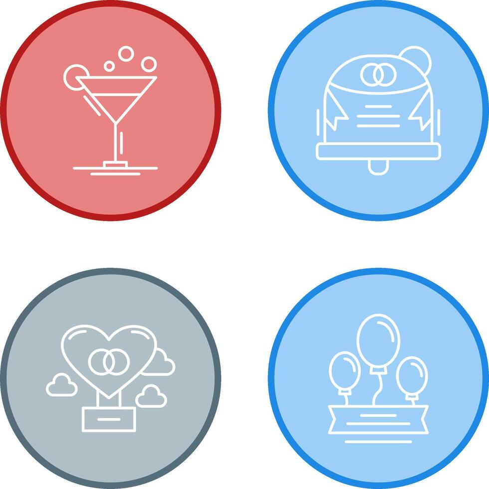 Coktail and Wedding Icon vector