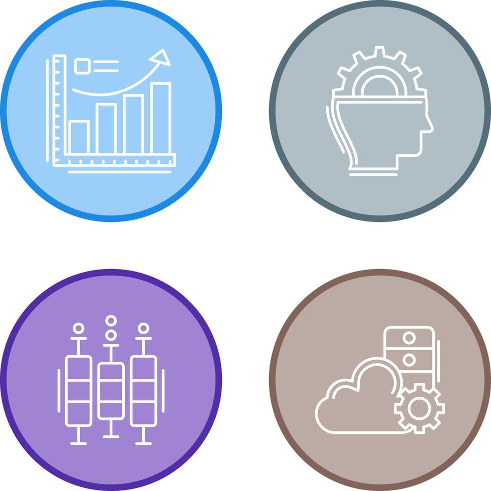 Growth Chart and Machine Learning Icon vector