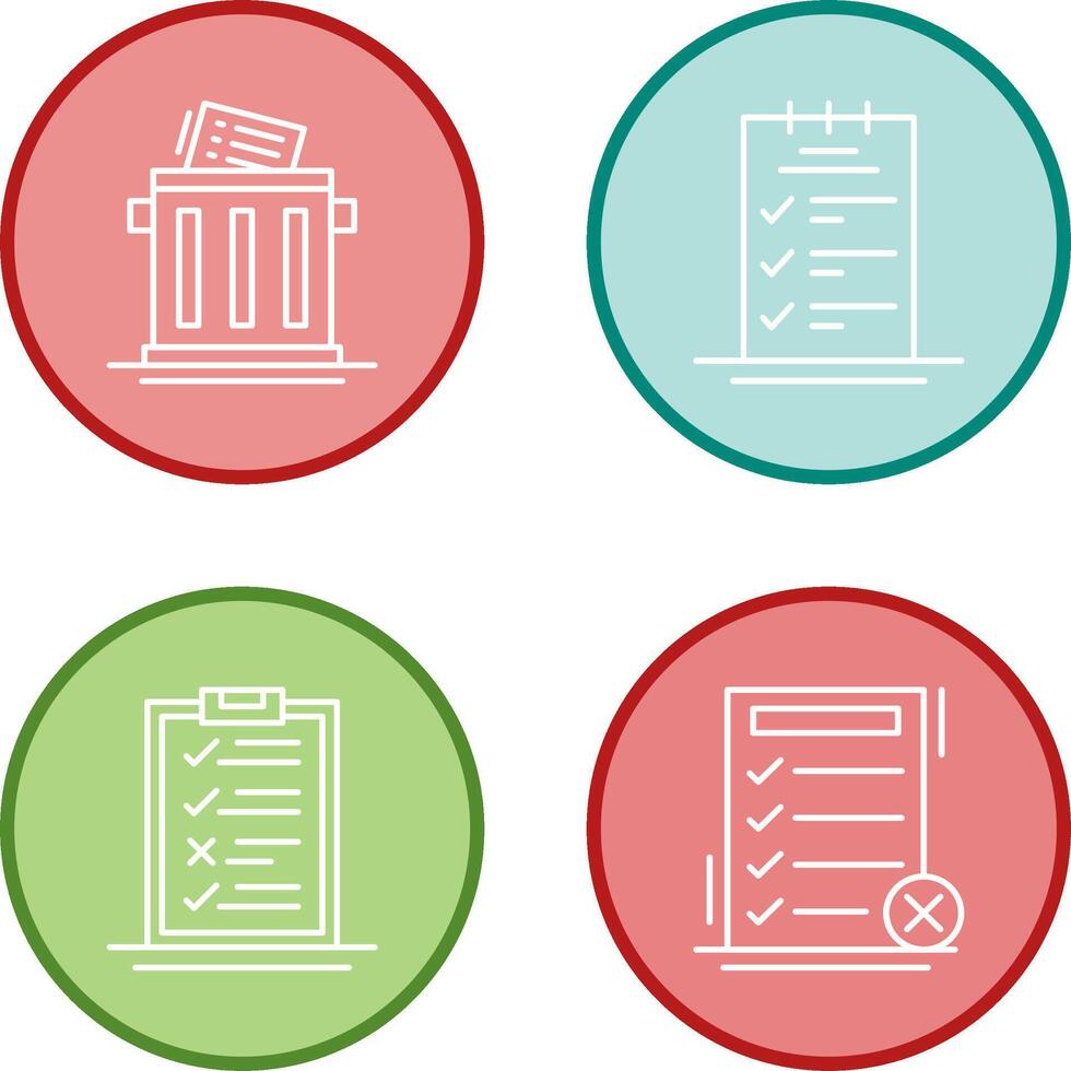 Trash List and Booking CheckList Icon vector