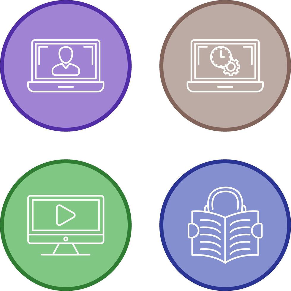 Flex Time and Online Lesson Icon vector