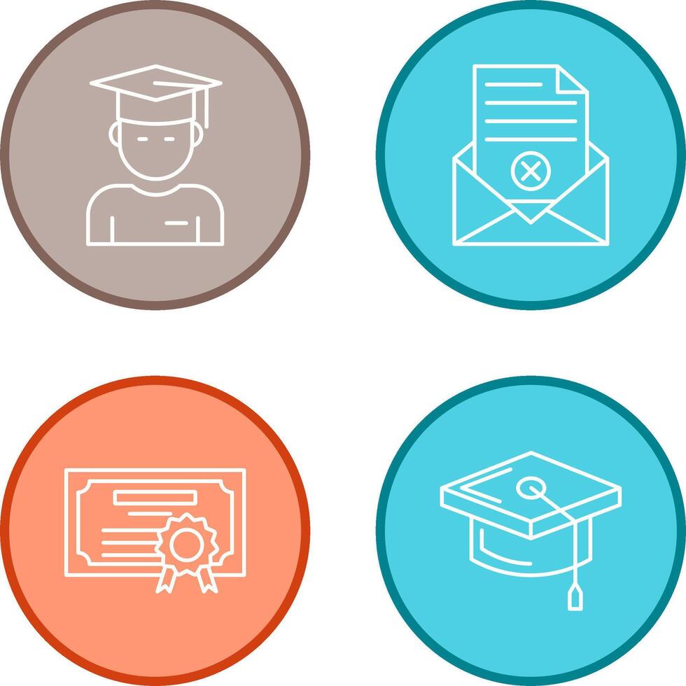 Graduate Student and Rejection Of A Letter Icon vector