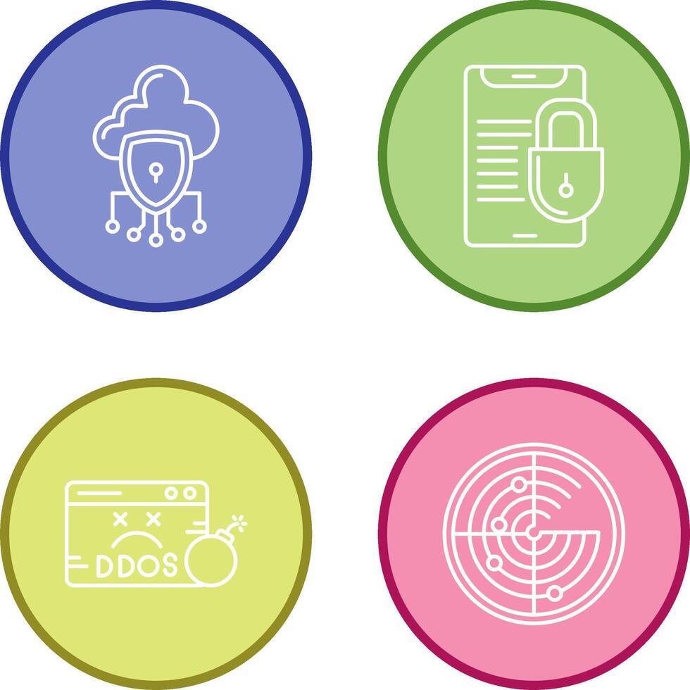 Data Protection and Smart Phone Icon vector