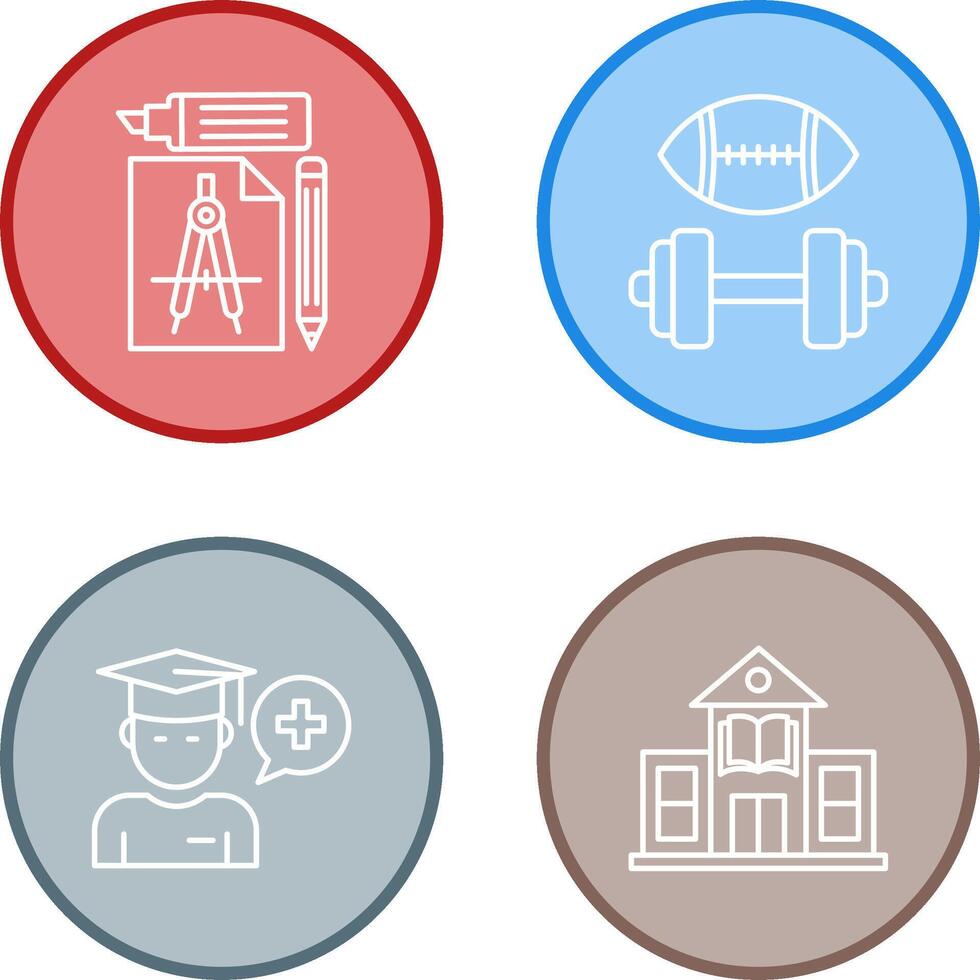 Study Tools and Sport Faculty Icon vector