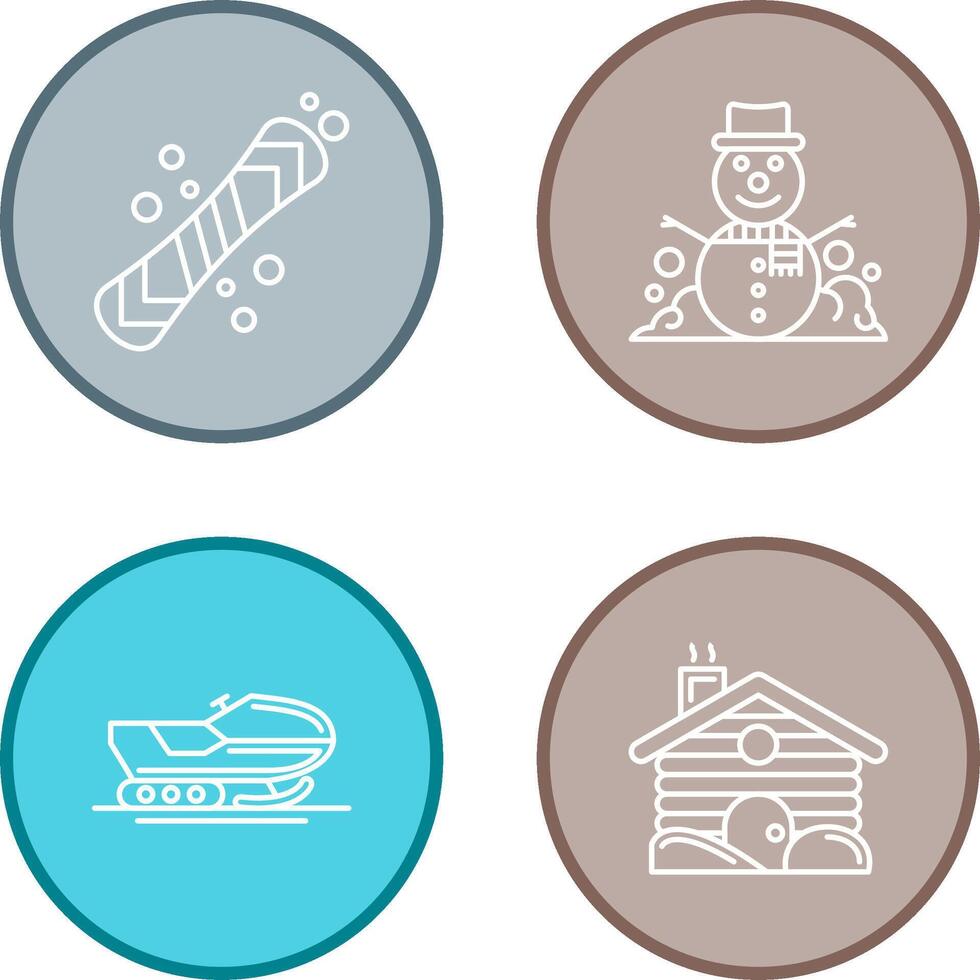 Snowboard and Snowman Icon vector