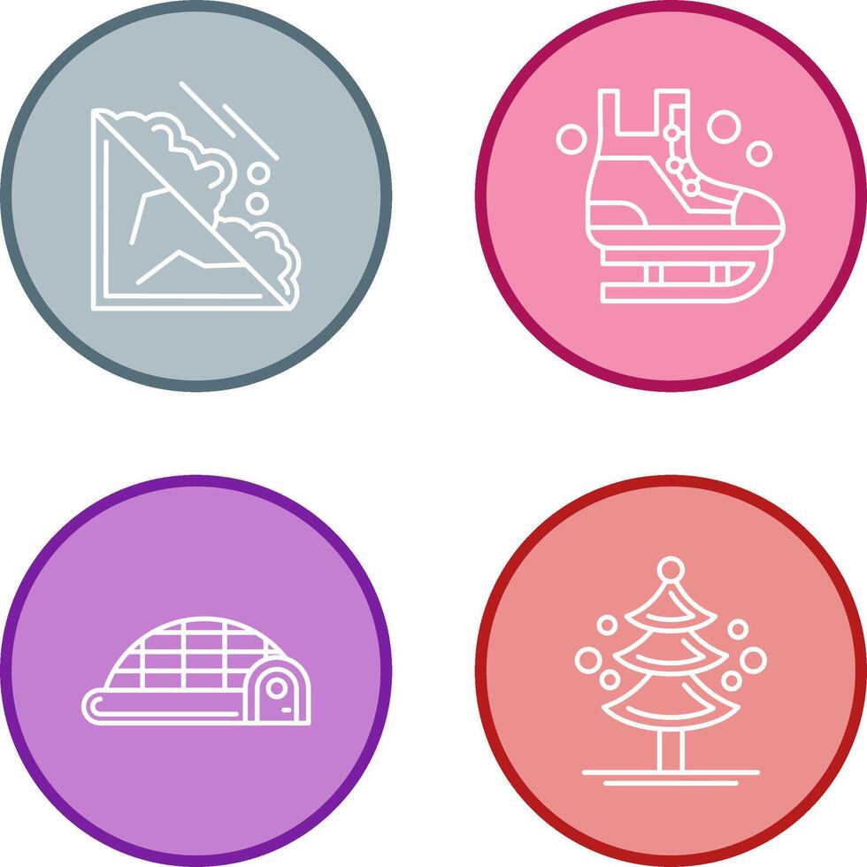 Avalanche and Ice Skating Icon vector
