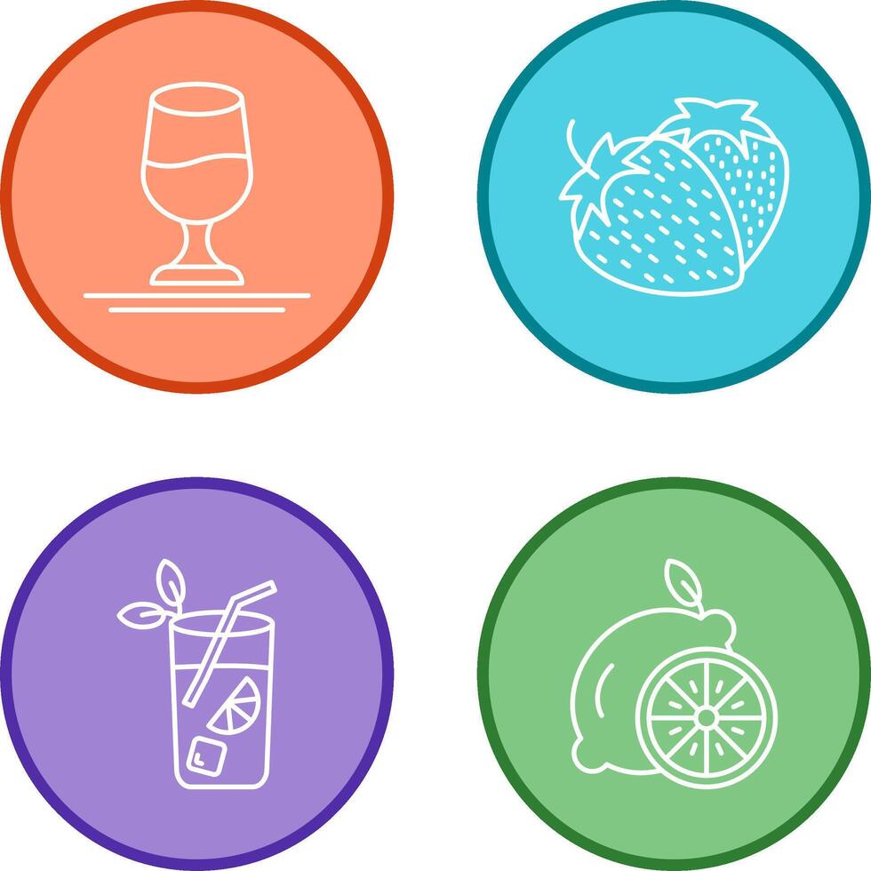 Wine and Strawberry Icon vector