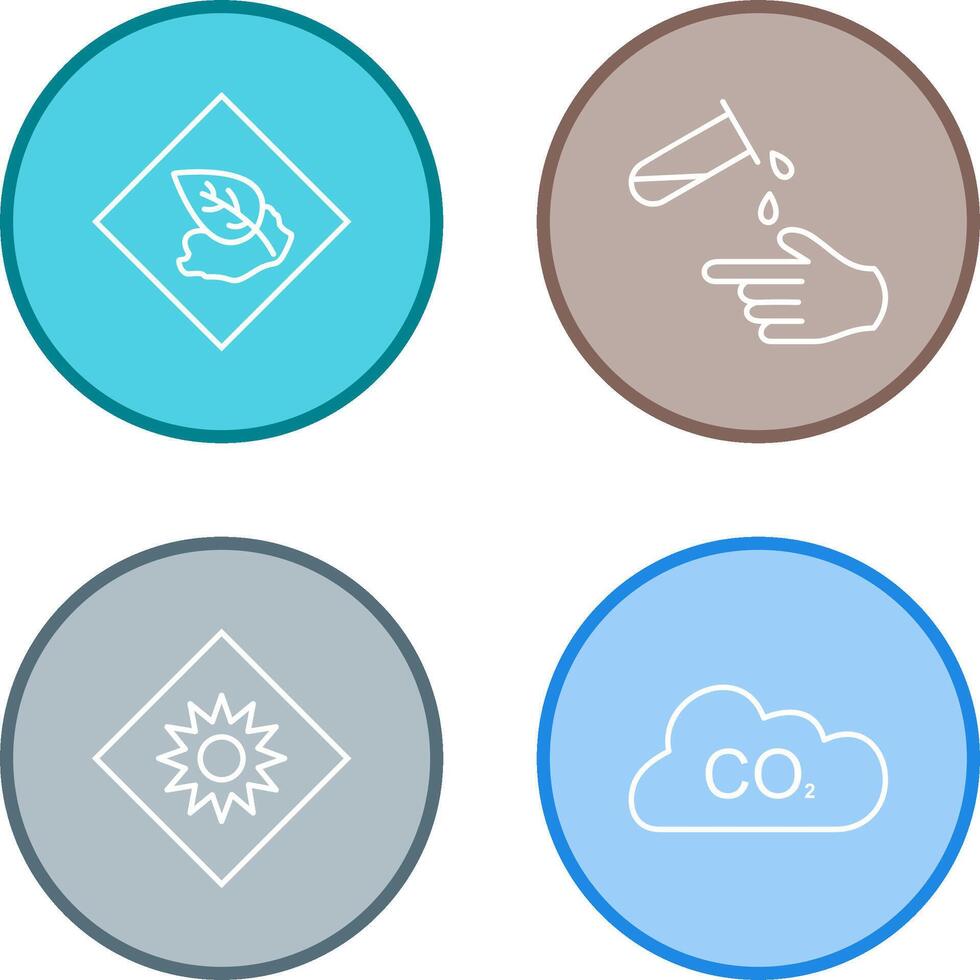 Environment hazard and Corrosive hazard Icon vector