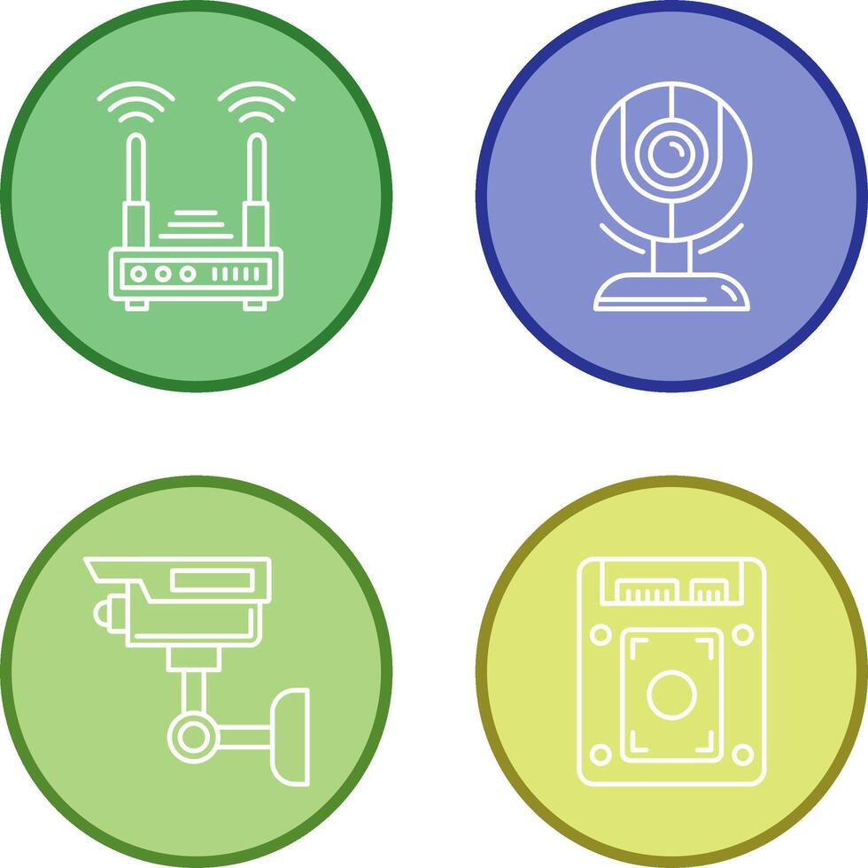 Router and Web Cam Icon vector