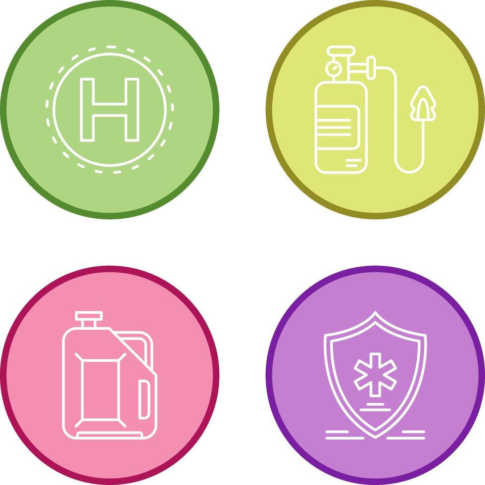 Helipad and Oxygen Icon vector