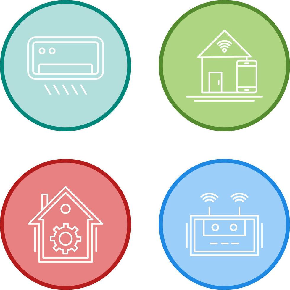 Air Conditioner and Home Automation Icon vector