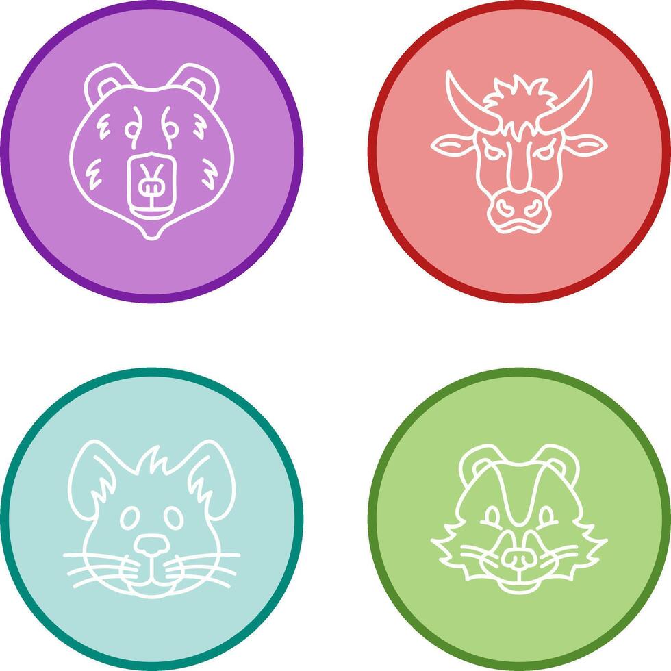 Polar Bear and Bison Icon vector