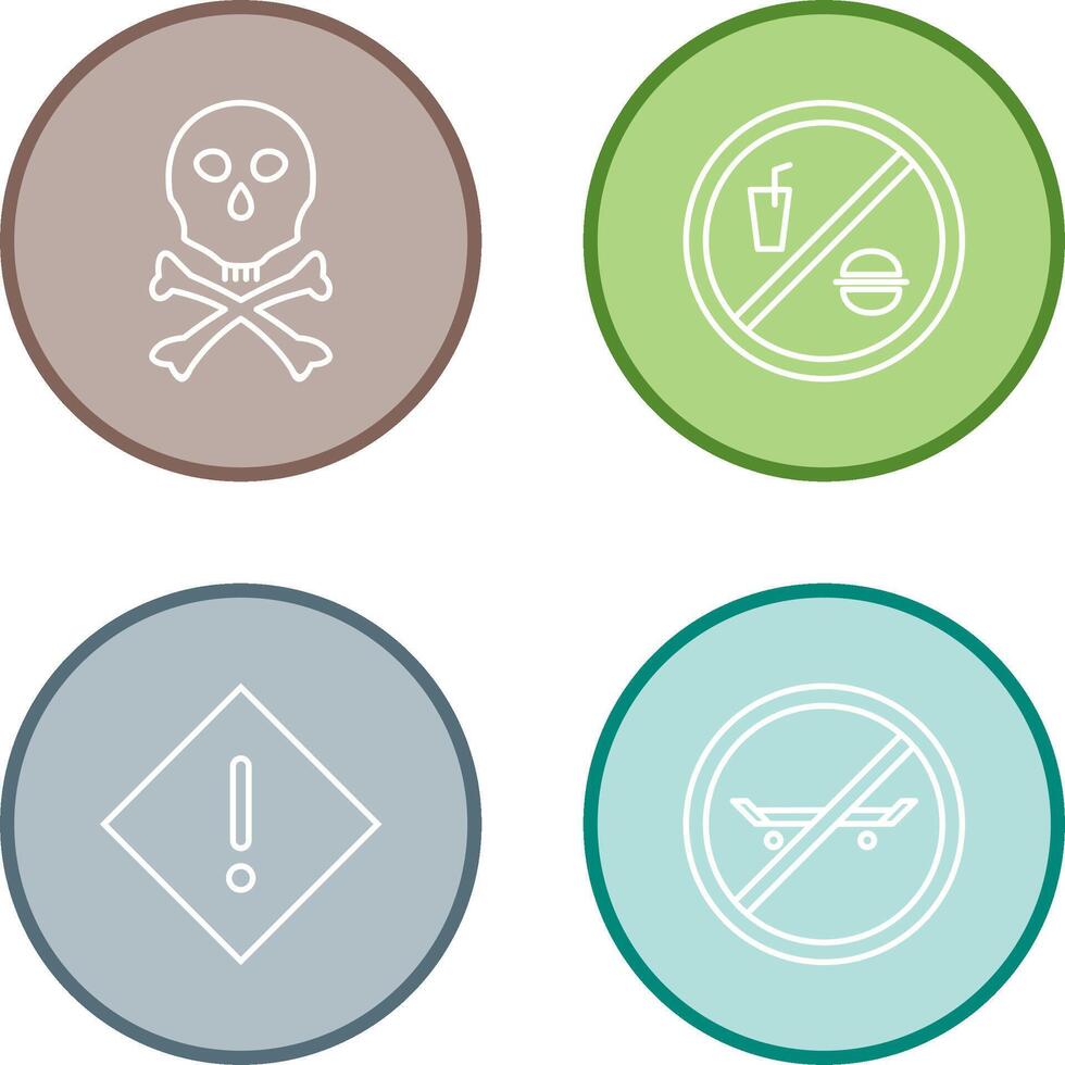 death sign and no foods or drink Icon vector