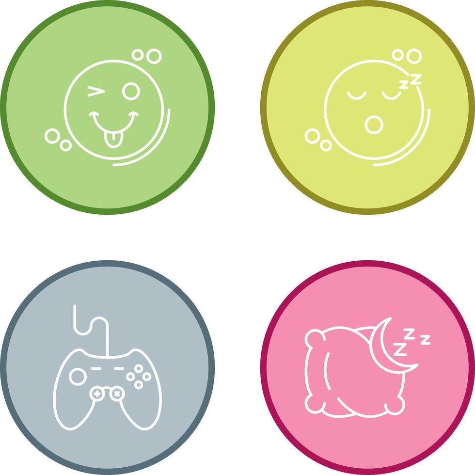 Tongue Out and Sleep Icon vector