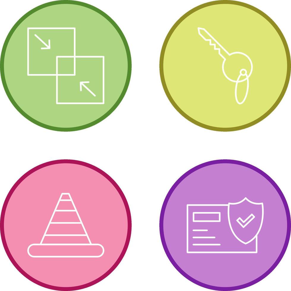 Combine and Key Icon vector