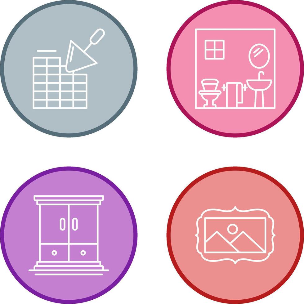 Brickwall and Bathroom Icon vector