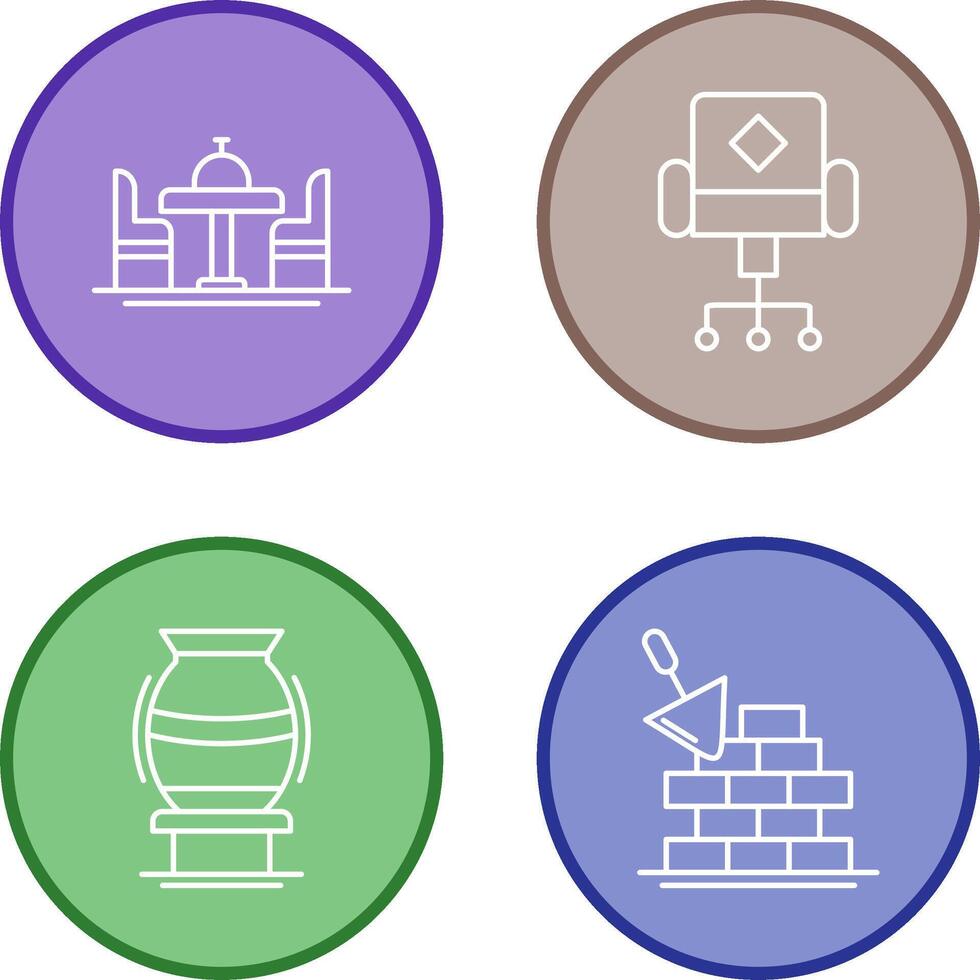 Chair and Dinning Table Icon vector