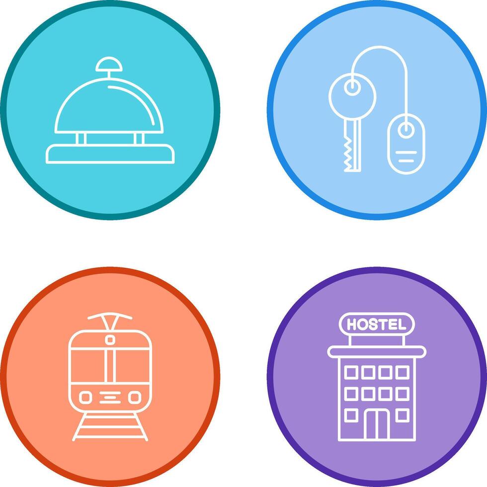 Room key and Desk Bell Icon vector