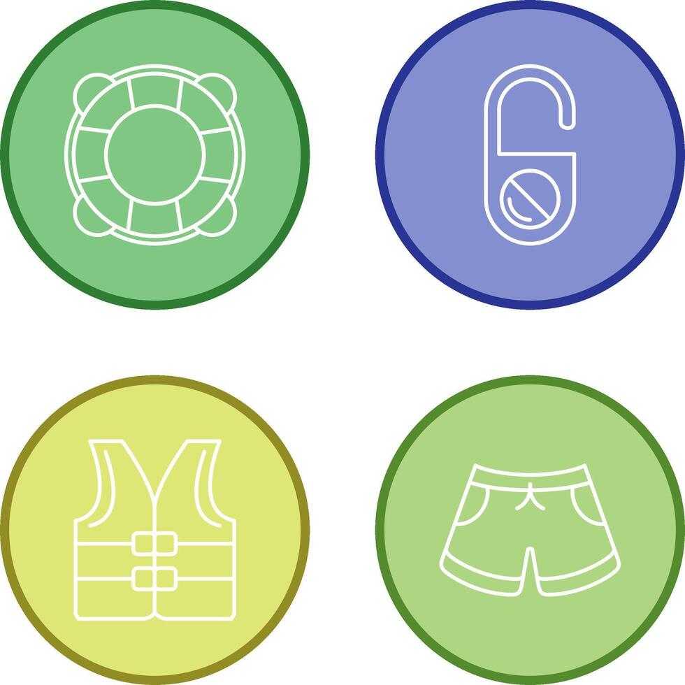 Life Preserver and Do Not Disturb Icon vector