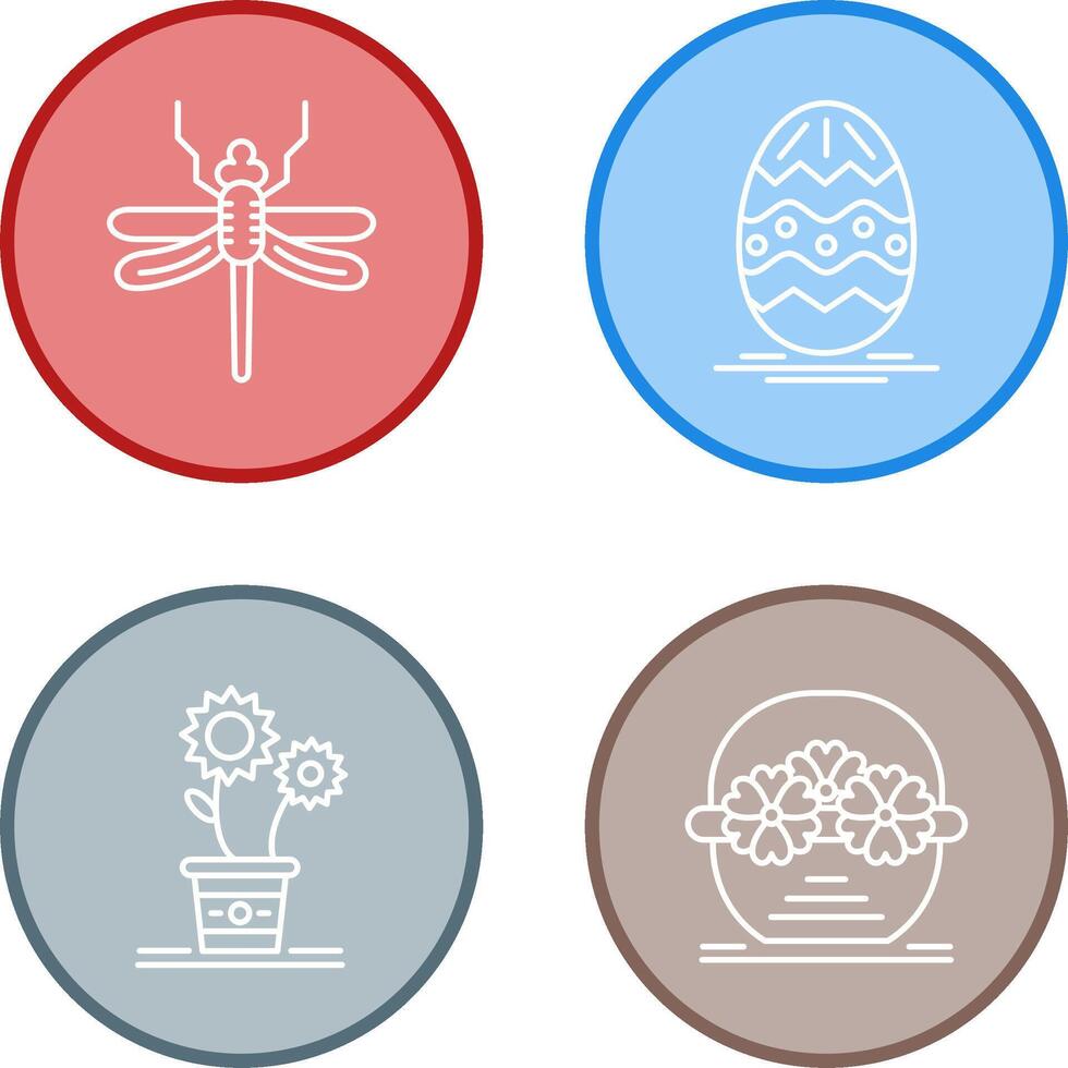 Dragonfly and Easter Icon vector