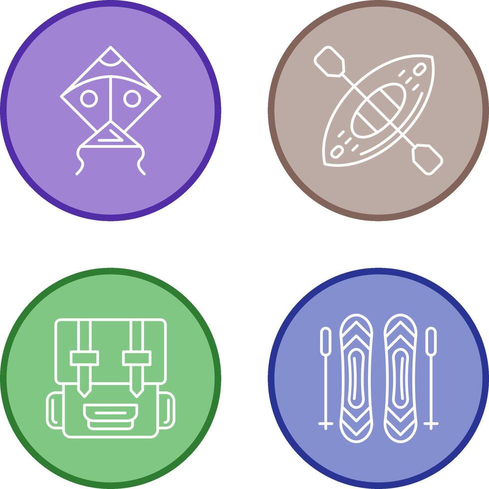 Kite and Kayak Icon vector