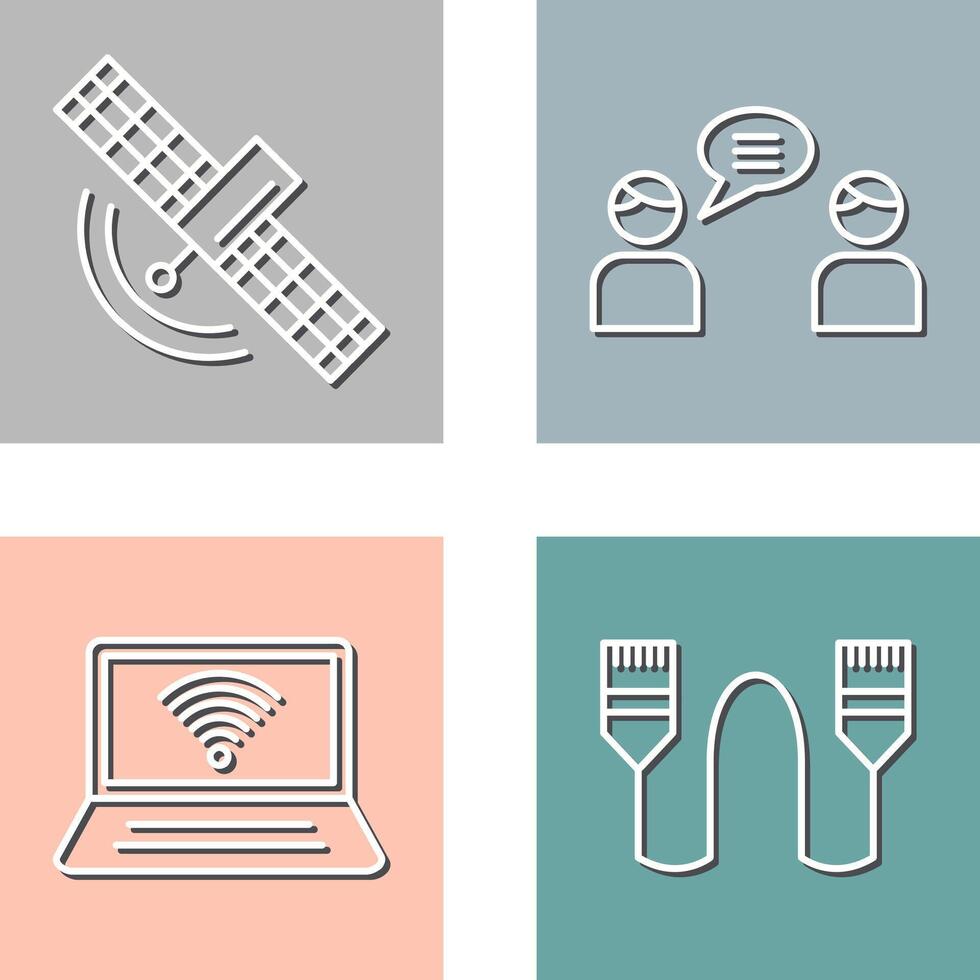 Satellite and Chatting Icon vector
