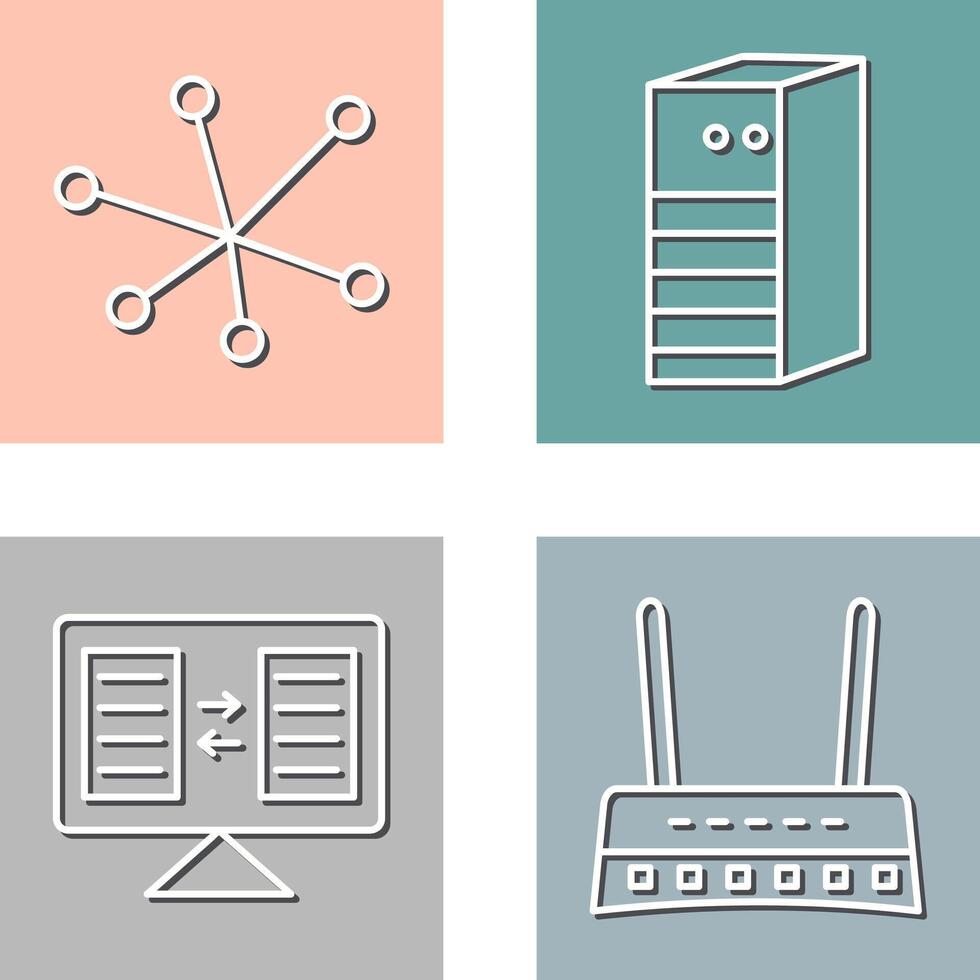 Internet and Server Network Icon vector