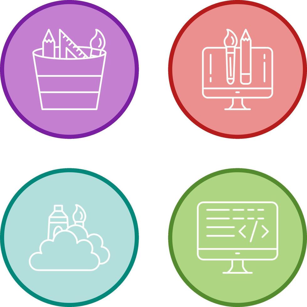 graphic tools and creative design Icon vector