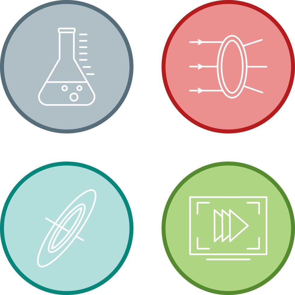 Refraction and beaker Icon vector