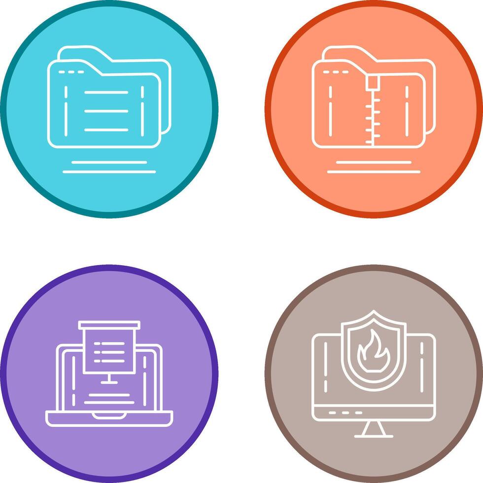 Folder and Compressed Icon vector
