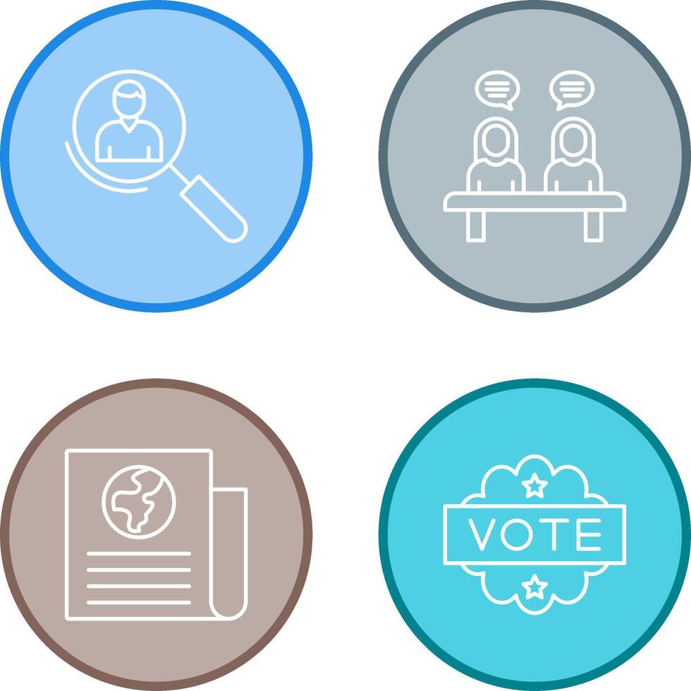 Magnifier and Meeting Icon vector