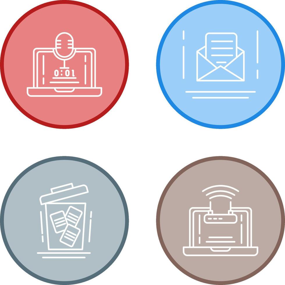Voice Recorder and Email Icon vector