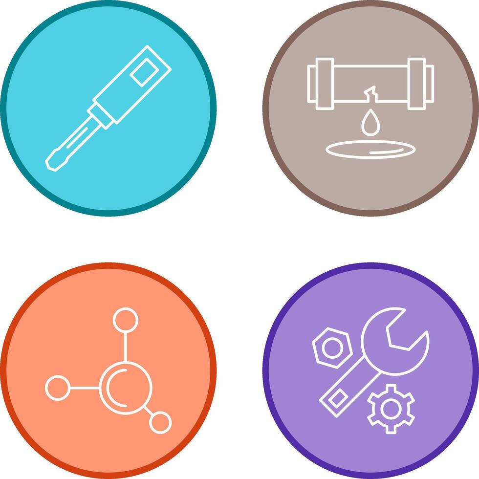 Screwdriver and Leak Icon vector
