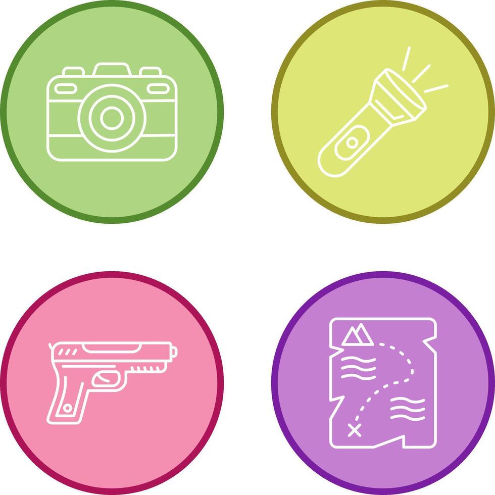 Camera and Flash Light Icon vector
